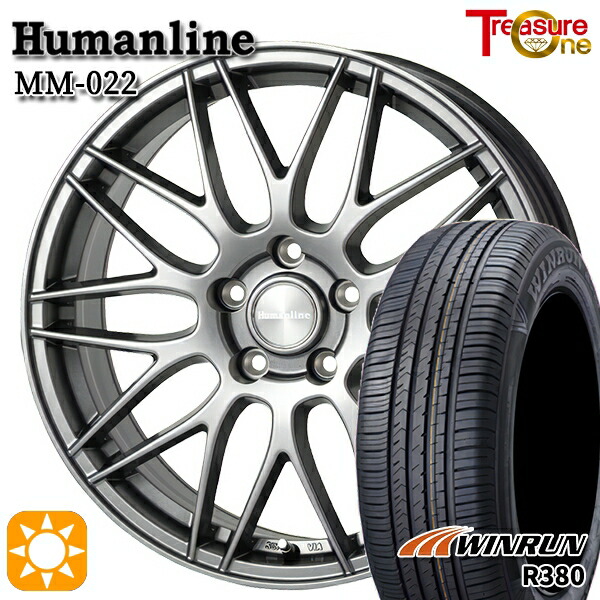 【取付対象】C-HR カローラクロス 215/60R17 96V ウィンラン R380 トレジャーワン ヒューマンライン MM022 ダークグレー 17インチ 7.0J 5H114.3 サマータイヤホイールセット 46,080円