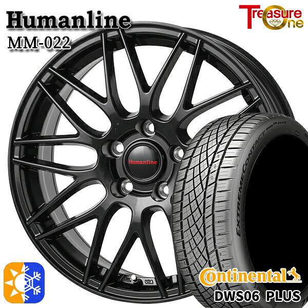205/55R16 91W コンチネンタル DWS06+ トレジャーワン ヒューマンライン MM022 ブラック 16インチ 6.5J 5H100 +48 オールシーズンタイヤホイールセット
