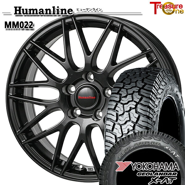 【取付対象】235/70R16 104/101Q ヨコハマ ジオランダー X-AT G016 アウトラインホワイトレター トレジャーワン ヒューマンライン MM022 ブラック 16インチ 6.5J 5H114.3 サマータイヤホイールセット ｜トレッド新横浜師岡店