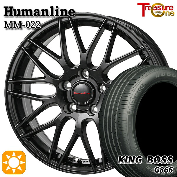 【取付対象】レガシィB4 エクシーガ 215/50R17 95W XL キングボス G866 トレジャーワン ヒューマンライン MM022 ブラック 17インチ 7.0J 5H100 サマータイヤホイールセット |トレッド新横浜師岡店