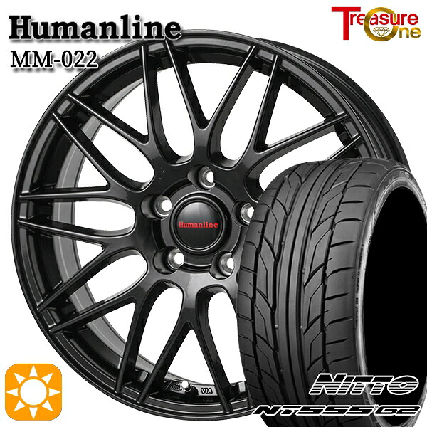 【取付対象】レガシィB4 エクシーガ 215/50R17 95W XL ニットー NT555 G2 トレジャーワン ヒューマンライン MM022 ブラック 17インチ 7.0J 5H100 サマータイヤホイールセット |トレッド新横浜師岡店