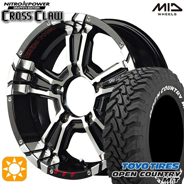 【取付対象】[5本セット]ジムニー LT225/75R16 103/100Q トーヨー オープンカントリー M/T MID ナイトロパワー クロスクロウ Gエディション BM/MC/G 16インチ 5.5J 5H139.7 サマータイヤホイールセット