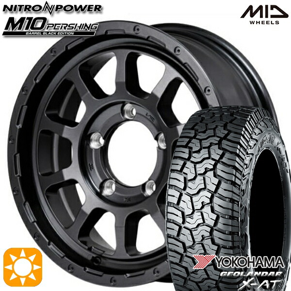 【取付対象】195R16C 104/102Q ヨコハマ ジオランダーX-AT G016 MID ナイトロパワー M10 パーシング バレルブラック 16インチ 5.5J 5H139.7 サマータイヤホイールセット ｜トレッド新横浜師岡店