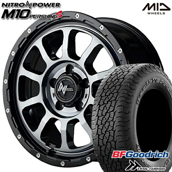 【取付対象】225/65R17 102T ORWL BFグッドリッチ トレールテレーン MID ナイトロパワー M10パーシングS ブラック/DCマシニング/ブラッククリア 17インチ 7.0J 5H114.3 サマータイヤホイールセット