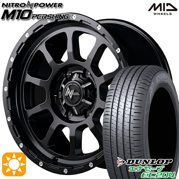 【取付対象】ヤリスクロス 205/65R16 95H ダンロップ エナセーブ EC204 MID ナイトロパワー M10パーシングS セミグロスブラック/マシニング 16インチ 7.0J 5H114.3 サマータイヤホイールセット