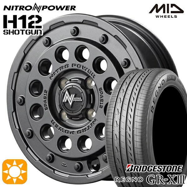 【取付対象】165/55R14 72V ブリヂストン レグノ GR-X3 MID ナイトロパワー H12ショットガン バレルブラック 14インチ 4.5J 4H100 サマータイヤホイールセット ｜トレッド新横浜師岡店