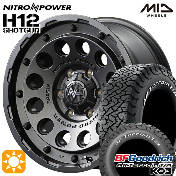 【取付対象】215/70R16 100/97S RWL BFグッドリッチ オールテレーン T/A KO3 MID ナイトロパワー H12ショットガン バレルブラック 16インチ 6.5J 6H139.7 サマータイヤホイールセット |トレッド新横浜師岡店