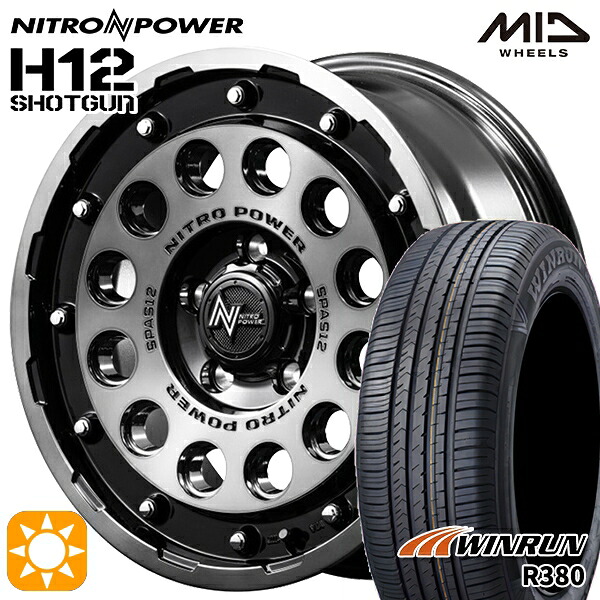 【取付対象】エスティマ ヤリスクロス 215/60R16 95H ウィンラン R380 MID ナイトロパワー H12ショットガン ブラッククリア/マシニング 16インチ 7.0J 5H114.3 サマータイヤホイールセット ｜トレッド新横浜師岡店