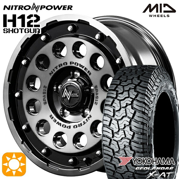 【取付対象】JEEPラングラー 285/70R17 121/118Q ヨコハマ ジオランダー X-AT G016 MID ナイトロパワー H12ショットガン BKM 17インチ 7.0J 5H127 サマータイヤホイールセット |トレッド新横浜師岡店