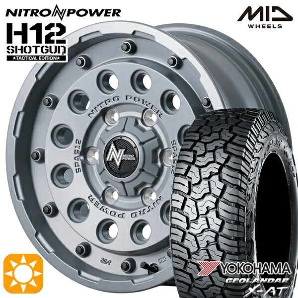 【取付対象】200系ハイエース 215/70R16 100/97Q ヨコハマ ジオランダー X-AT G016 MID ナイトロパワー H12ショットガン タクティカルエディション SGK 16インチ 6.5J 6H139.7+38 サマータイヤホイールセット |トレッド新横浜師岡店