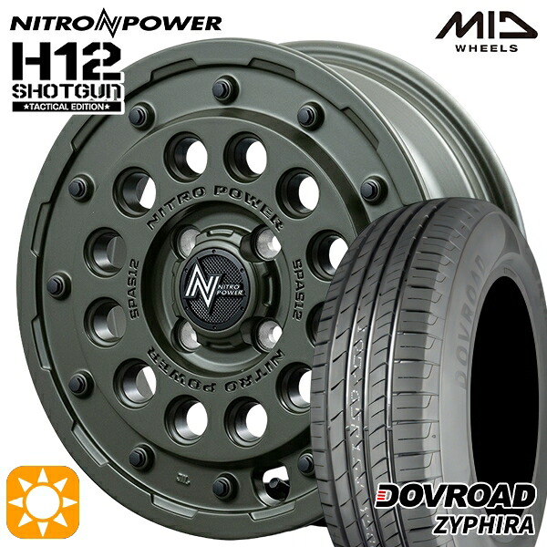 【取付対象】エブリィワゴン 165/60R14 75H DOVROAD ザイファイラ MID ナイトロパワー H12ショットガン タクティカルエディション SOG 14インチ 4.5J 4H100+45 サマータイヤホイールセット |トレッド新横浜師岡店