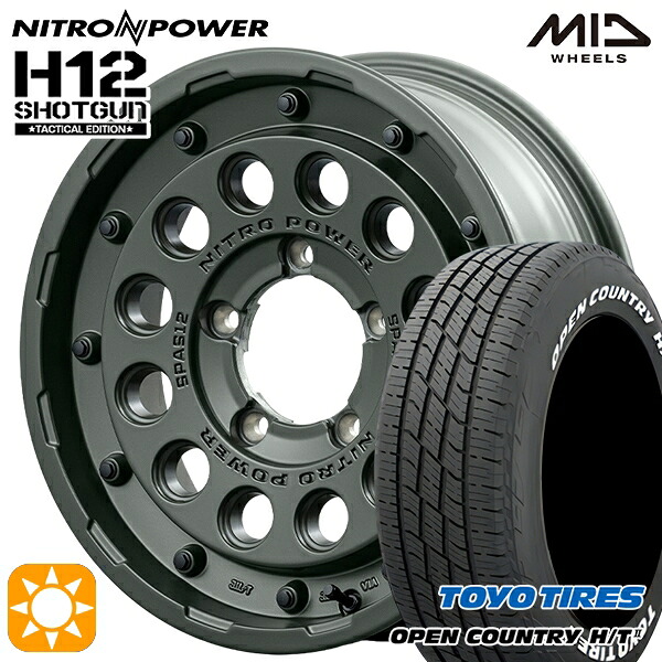 【取付対象】ジムニーJB23/64 215/70R16 100H トーヨー オープンカントリー H/T2 WL MID ナイトロパワー H12ショットガン タクティカルエディション SOG 16インチ 5.5J 5H139.7+20 サマータイヤホイールセット |トレッド新横浜師岡店