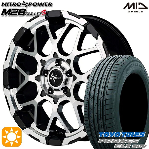 【取付対象】レクサスNX 235/55R18 100V トーヨー プロクセス CL1 SUV MID ナイトロパワー M28バレットS ブラック/ミラーカット 18インチ 7.0J 5H114.3 サマータイヤホイールセット |トレッド新横浜師岡店