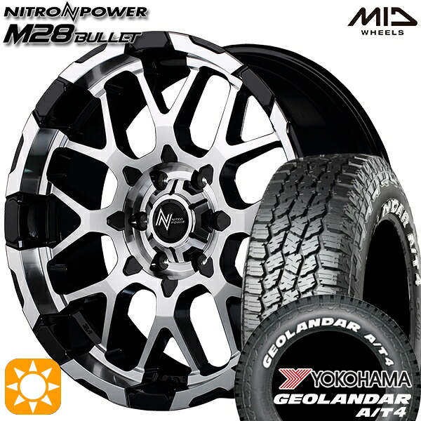 【取付対象】215/65R16C 109/107S ヨコハマ ジオランダー A/T4 ホワイトレター MID ナイトロパワー M28バレット ブラック/ミラーカット 16インチ 6.5J 6H139.7 サマータイヤホイールセット ｜トレッド新横浜師岡店 109,945円