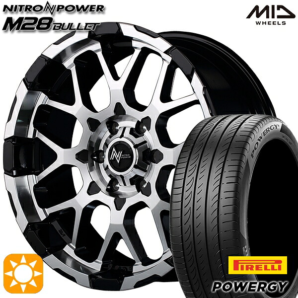 【取付対象】215/60R17 96V ピレリ パワジー MID ナイトロパワー M28バレット ブラック/ミラーカット 17インチ 6.5J 6H139.7 サマータイヤホイールセット