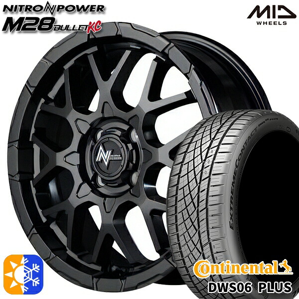 アクア ヤリス 195/50R16 84W コンチネンタル DWS06+ MID ナイトロパワー M28バレットKC セミグロスブラック 16インチ 6.0J 4H100 オールシーズンタイヤホイールセット