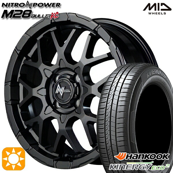 【取付対象】165/50R15 72V ハンコック KlnERGy ECO2 K435 MID ナイトロパワー M28バレットKC セミグロスブラック 15インチ 5.0J 4H100 サマータイヤホイールセット |トレッド新横浜師岡店