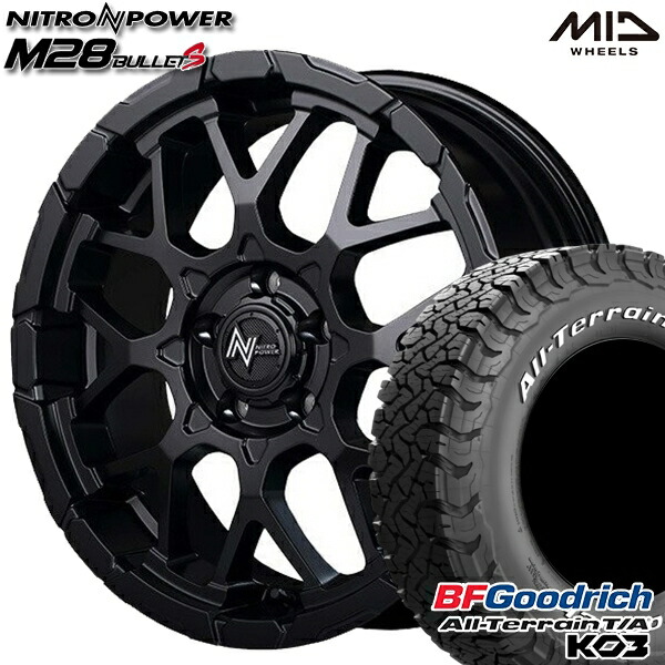 【取付対象】215/70R16 100/97S RWL BFグッドリッチ オールテレーン T/A KO3 MID ナイトロパワー M28バレットS セミグロスブラック 16インチ 7.0J 5H114.3 サマータイヤホイールセット |トレッド新横浜師岡店