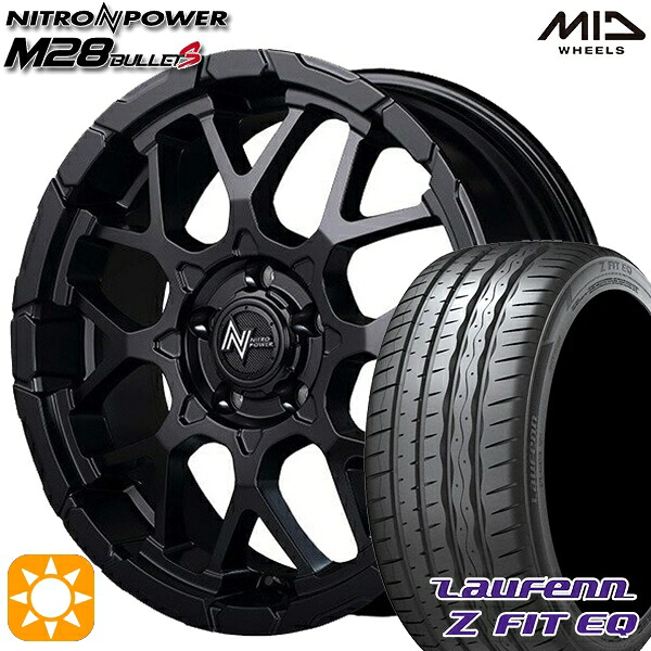 【取付対象】アクセラ アテンザ 215/45R18 93Y XL ラウフェン Z FIT EQ LK03 MID ナイトロパワー M28バレットS セミグロスブラック 18インチ 7.0J 5H114.3 サマータイヤホイールセット