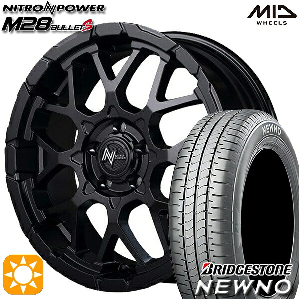 【取付対象】225/45R18 95W XL ブリヂストン ニューノ MID ナイトロパワー M28バレットS セミグロスブラック 18インチ 7.0J 5H114.3 サマータイヤホイールセット