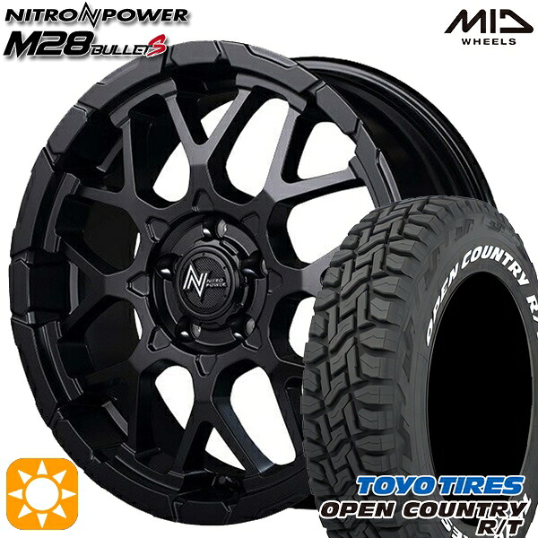 【取付対象】235/70R16 106Q トーヨー オープンカントリー R/T ホワイトレター MID ナイトロパワー M28バレットS セミグロスブラック 16インチ 7.0J 5H114.3 サマータイヤホイールセット |トレッド新横浜師岡店