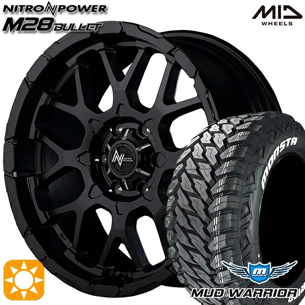 【取付対象】265/50R20 117/114Q LT モンスタ マッドウォーリアー MID ナイトロパワー M28バレット セミグロスブラック 20インチ 8.5J 6H139.7 サマータイヤホイールセット