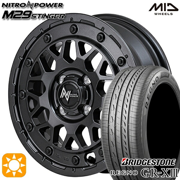 【取付対象】165/65R14 79S ブリヂストン レグノ GR-X3 MID ナイトロパワー M29 スティンガー バレルブラック 14インチ 4.5J 4H100 サマータイヤホイールセット