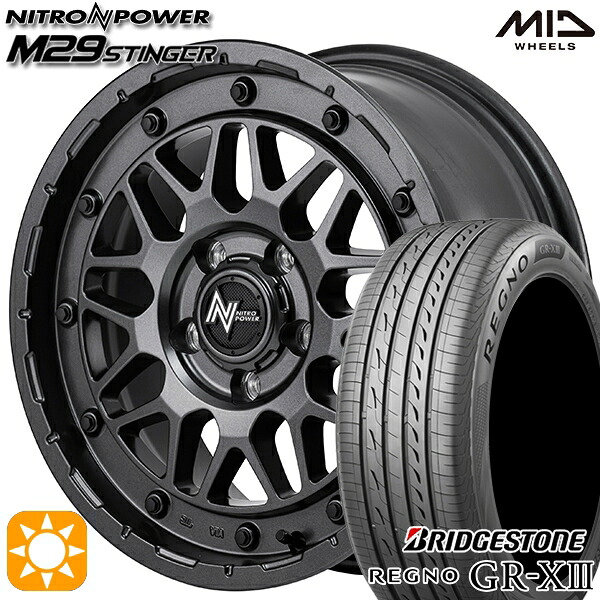 【取付対象】リーフ レヴォーグ 215/50R17 95V XL ブリヂストン レグノ GR-X3 MID ナイトロパワー M29 スティンガー バレルブラック 17インチ 7.0J 5H114.3 サマータイヤホイールセット |トレッド新横浜師岡店