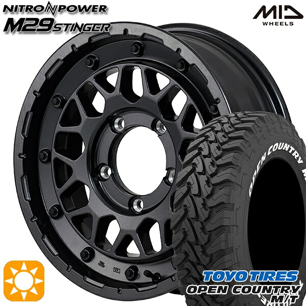 【取付対象】225/75R16 103/100Q トーヨー オープンカントリー M/T MID ナイトロパワー M29 スティンガー バレルブラック 16インチ 5.5J 5H139.7 サマータイヤホイールセット ｜トレッド新横浜師岡店