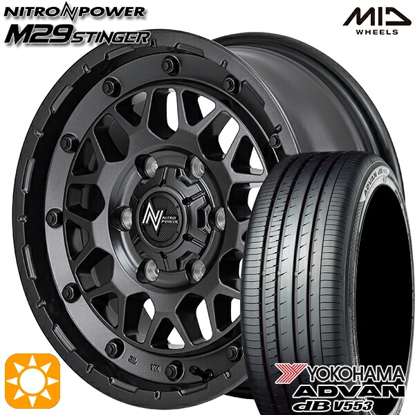 【取付対象】200系ハイエース 215/60R17 96H ヨコハマ アドバンデシベル V553 MID ナイトロパワー M29 スティンガー バレルブラック 17インチ 6.5J 6H139.7 サマータイヤホイールセット ｜トレッド新横浜師岡店