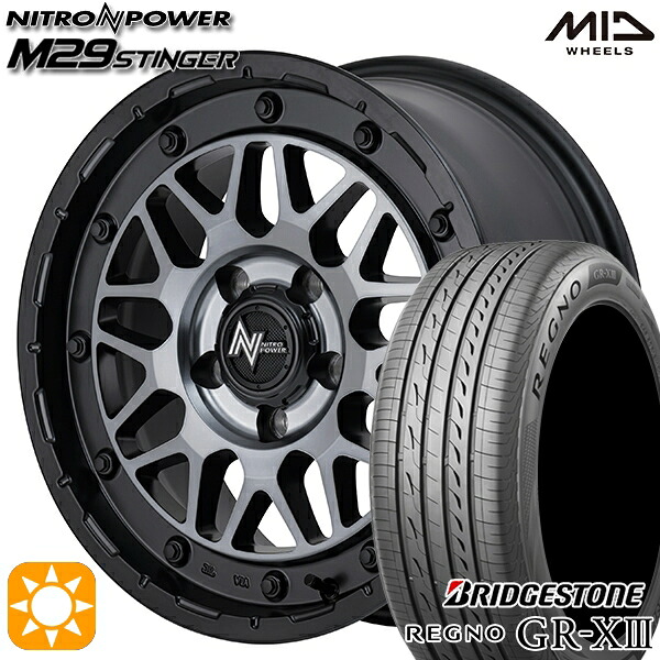 【取付対象】エスティマ ヤリスクロス 215/60R16 95V ブリヂストン レグノ GR-X3 MID ナイトロパワー M29 スティンガー セミグロスブラッククリア 16インチ 7.0J 5H114.3 サマータイヤホイールセット |トレッド新横浜師岡店