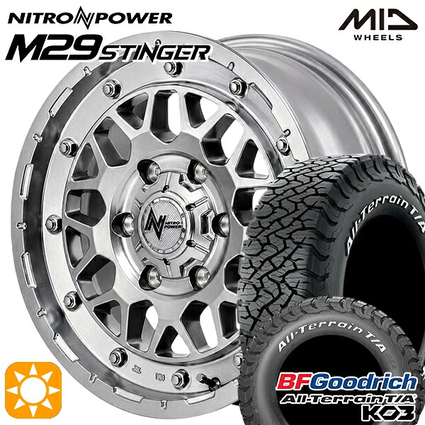 【取付対象】200系ハイエース 215/70R16 100/97S RWL BFグッドリッチ オールテレーン T/A KO3 MID ナイトロパワー M29 スティンガー HSM 16インチ 6.5J 6H139.7 +38 サマータイヤホイールセット |トレッド新横浜師岡店