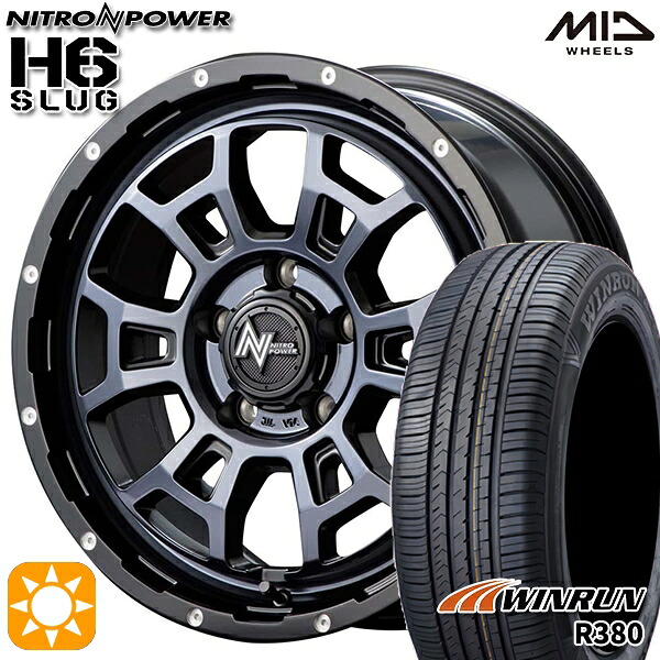 【取付対象】215/65R16 98H ウィンラン R380 MID ナイトロパワー H6スラッグ ブラッククリア 16インチ 7.0J 5H114.3 サマータイヤホイールセット ｜トレッド新横浜師岡店
