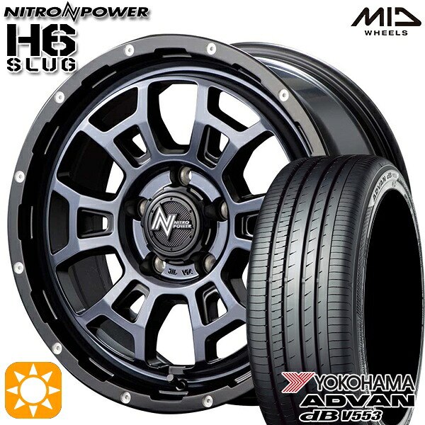 【取付対象】エスティマ ヤリスクロス 215/60R16 95V ヨコハマ アドバンデシベル V553 MID ナイトロパワー H6スラッグ ブラッククリア 16インチ 7.0J 5H114.3 サマータイヤホイールセット |トレッド新横浜師岡店
