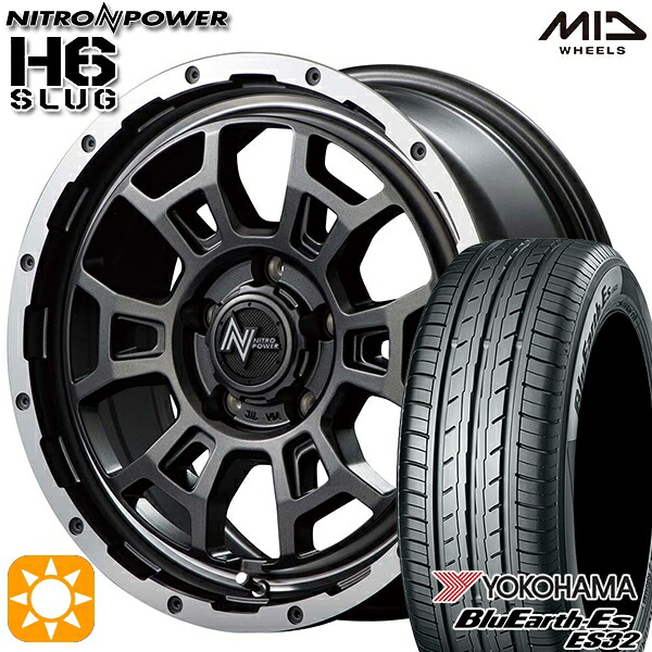 【取付対象】ヤリスクロス 205/65R16 95H ヨコハマ ブルーアース ES32 MID ナイトロパワー H6スラッグ セミグロスガンメタ 16インチ 7.0J 5H114.3 サマータイヤホイールセット |トレッド新横浜師岡店