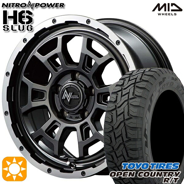 【取付対象】215/70R16 100Q トーヨー オープンカントリー R/T MID ナイトロパワー H6スラッグ セミグロスガンメタ 16インチ 7.0J 5H114.3 サマータイヤホイールセット ｜トレッド新横浜師岡店