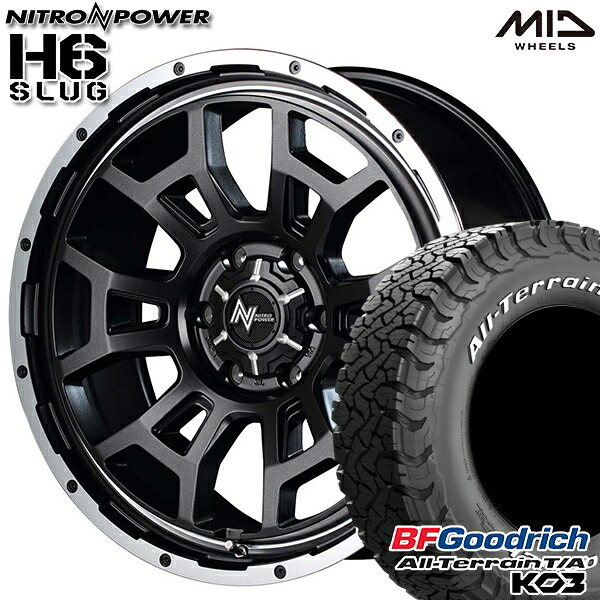 【取付対象】215/70R16 100/97S RWL BFグッドリッチ オールテレーン T/A KO3 MID ナイトロパワー H6スラッグ セミグロスガンメタ 16インチ 6.5J 6H139.7 サマータイヤホイールセット 108,295円