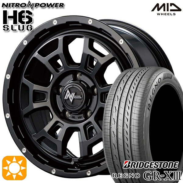 【取付対象】エスティマ ヤリスクロス 215/60R16 95V ブリヂストン レグノ GR-X3 MID ナイトロパワー H6スラッグ セミグロスブラック 16インチ 7.0J 5H114.3 サマータイヤホイールセット |トレッド新横浜師岡店