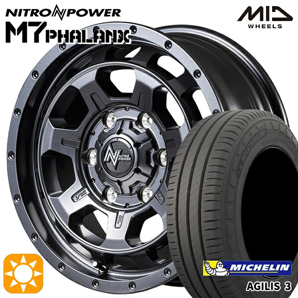 【取付対象】200系ハイエース 215/65R16C 109/107T ミシュラン アジリス3 MID ナイトロパワー M7ファランクス BBK 16インチ 6.5J 6H139.7 サマータイヤホイールセット ｜トレッド新横浜師岡店