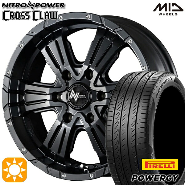 【取付対象】215/60R17 96V ピレリ パワジー MID ナイトロパワー クロスクロウ SGBK 17インチ 6.5J 6H139.7 サマータイヤホイールセット