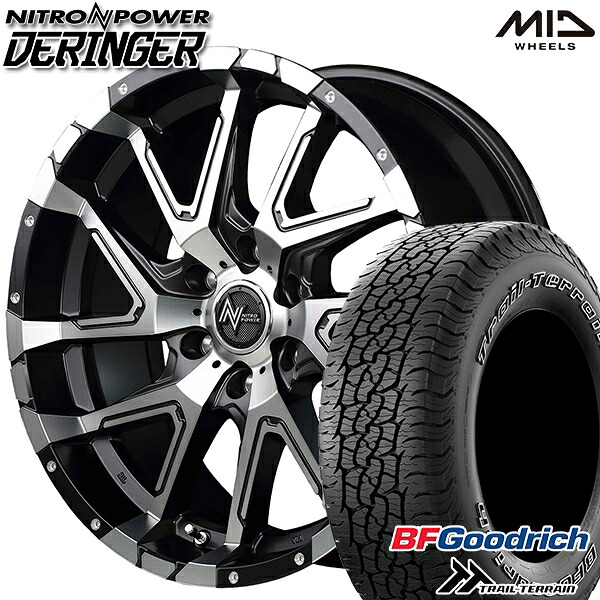 【取付対象】265/65R17 112T ORWL BFグッドリッチ トレールテレーン MID ナイトロパワー デリンジャー BKメタリックポリッシュ/BC/フランジピアスドリルド 17インチ 8.0J 6H139.7 サマータイヤホイールセット