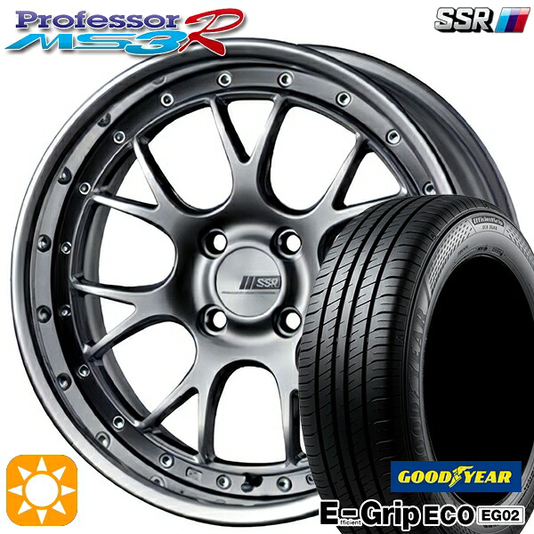 【取付対象】アクア クロスビー 185/55R16 83V グッドイヤー エフィシェントグリップ EG02 SSR プロフェッサー MS3R チタンシルバー 16インチ 6.0J 4H100 サマータイヤホイールセット