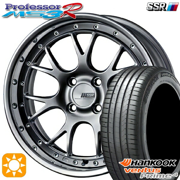 【取付対象】195/65R16 92V ハンコック veNtus PRime4 K135 SSR プロフェッサー MS3R チタンシルバー 16インチ 6.0J 4H100 サマータイヤホイールセット
