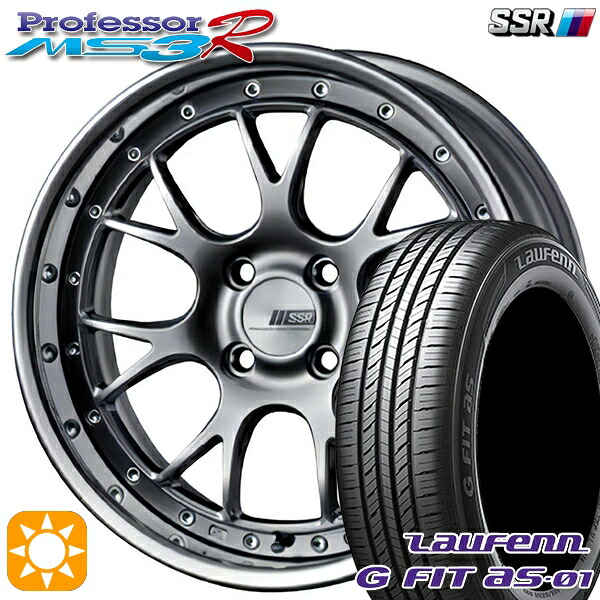 【取付対象】195/55R16 87V ラウフェン G FIT as-01 LH42 SSR プロフェッサー MS3R チタンシルバー 16インチ 6.0J 4H100 サマータイヤホイールセット