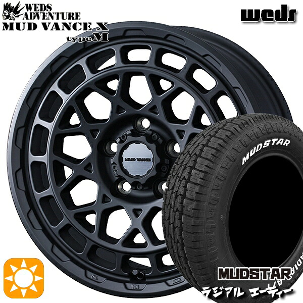 【取付対象】エルグランド クロスロード 215/65R16 109/107L マッドスター ラジアル A/T ホワイトレター Weds マッドヴァンス X タイプM フルマットブラック 16インチ 7.0J 5H114.3 サマータイヤホイールセット |トレッド新横浜師岡店