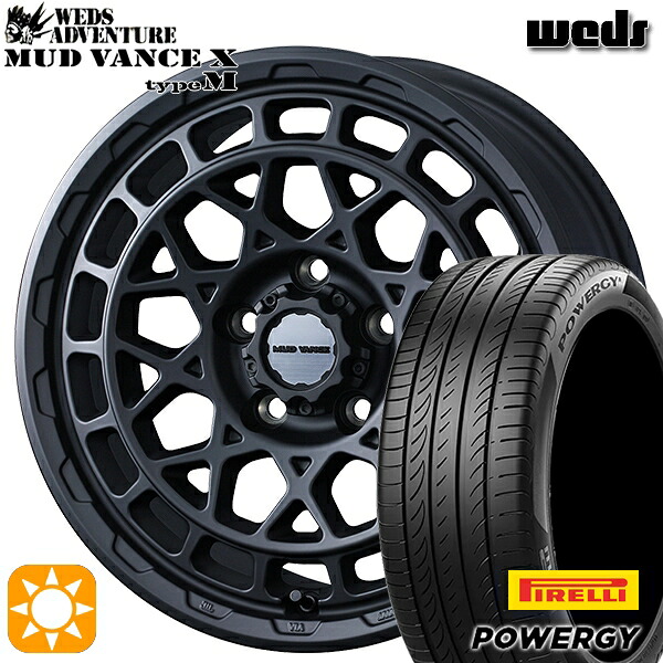 【取付対象】エクストレイル フォレスター 225/60R17 99V ピレリ パワジー Weds マッドヴァンス X タイプM フルマットブラック 17インチ 7.0J 5H114.3 サマータイヤホイールセット |トレッド新横浜師岡店