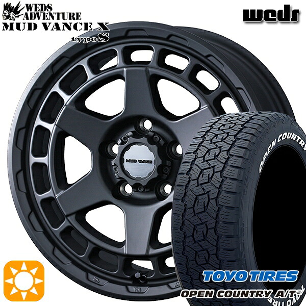 【取付対象】ハリアー エクストレイル 225/65R17 102H トーヨー オープンカントリーA/T3 ホワイトレター Weds マッドヴァンス X タイプS フルマットブラック 17インチ 7.0J 5H114.3 サマータイヤホイールセット