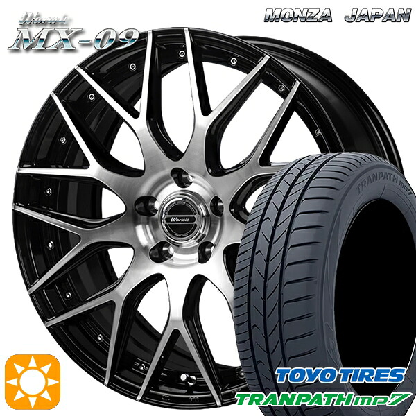 【取付対象】C-HR カローラクロス 215/60R17 96H トーヨー トランパス mp7 モンツァ ワーウィック MX-09 ブラックポリッシュ 17インチ 7.0J 5H114.3 サマータイヤホイールセット