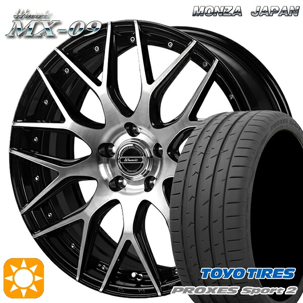 【取付対象】225/35R19 88Y XL トーヨー プロクセススポーツ2 モンツァ ワーウィック MX-09 ブラックポリッシュ 19インチ 8.0J 5H114.3 サマータイヤホイールセット