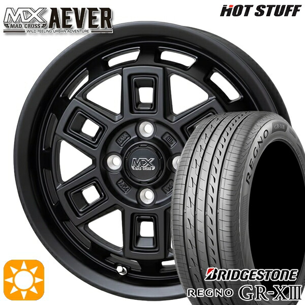 【取付対象】ハスラー ソリオ 165/60R15 77H ブリヂストン レグノ GRX3 ホットスタッフ マッドクロスアイヴァー MTBK 15インチ 4.5J 4H100+45 サマータイヤホイールセット |トレッド新横浜師岡店